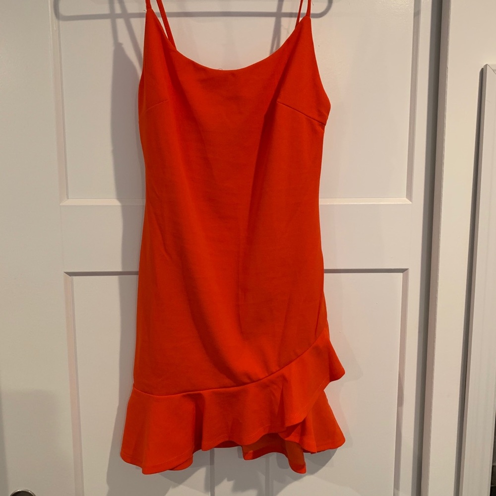 Red ruffle dress